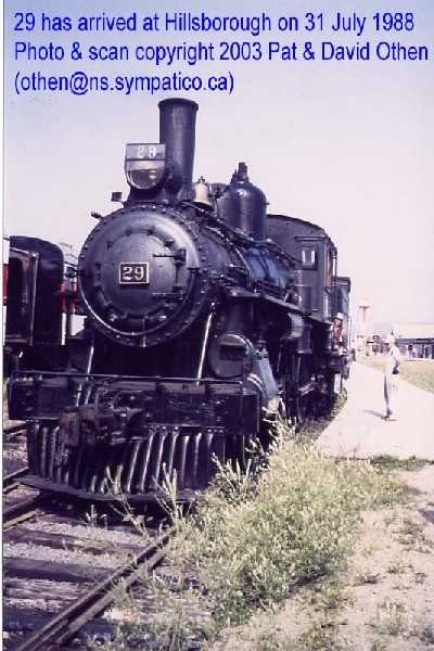 CP 29 arriving in Hillsborough July 31, 1988. Photo by David Othen.